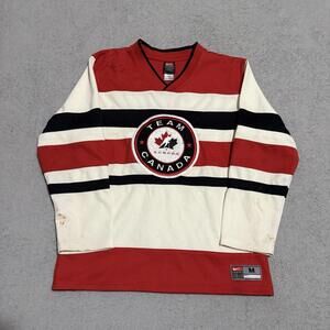 Nike Team Canada Hockey Jersey Red Cream Vintage M Men’s